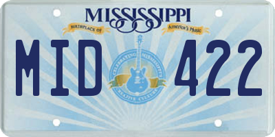 MS license plate MID422