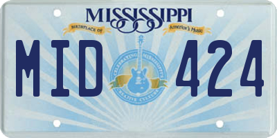 MS license plate MID424