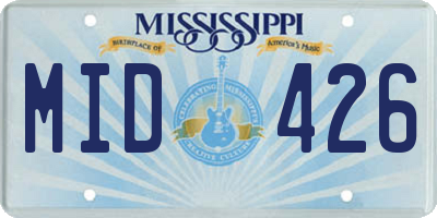 MS license plate MID426