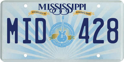 MS license plate MID428