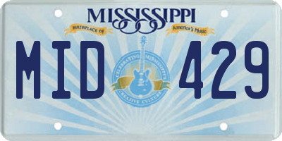 MS license plate MID429