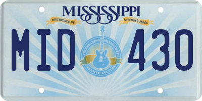 MS license plate MID430
