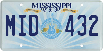MS license plate MID432