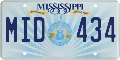 MS license plate MID434