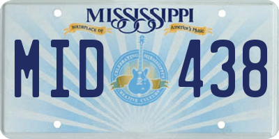 MS license plate MID438
