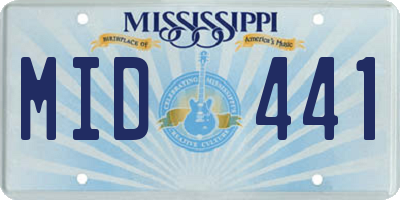 MS license plate MID441