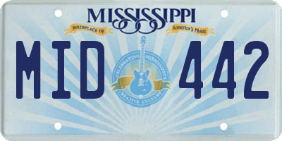 MS license plate MID442