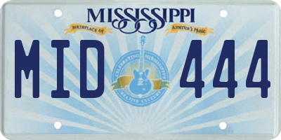 MS license plate MID444