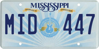 MS license plate MID447