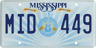 MS license plate MID449