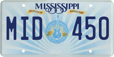 MS license plate MID450