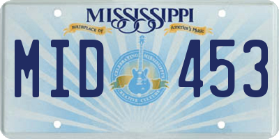 MS license plate MID453