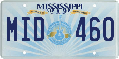 MS license plate MID460