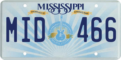 MS license plate MID466