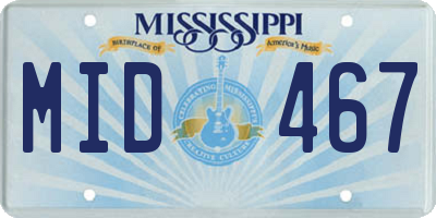 MS license plate MID467