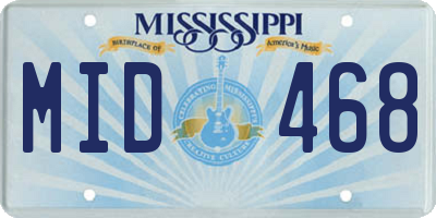 MS license plate MID468