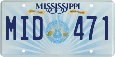 MS license plate MID471