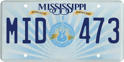 MS license plate MID473