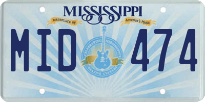 MS license plate MID474