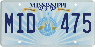 MS license plate MID475