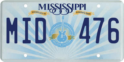 MS license plate MID476