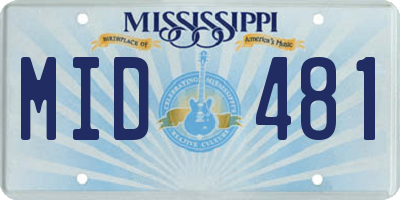 MS license plate MID481