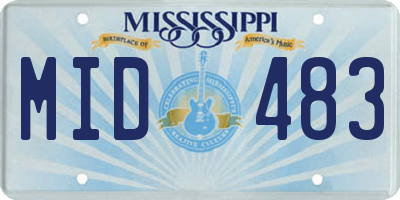 MS license plate MID483