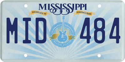 MS license plate MID484