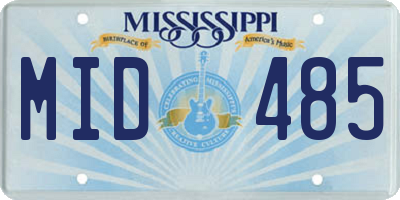 MS license plate MID485