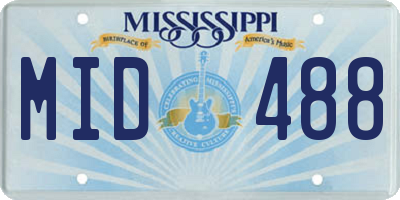 MS license plate MID488