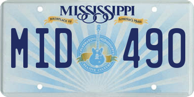 MS license plate MID490