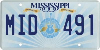 MS license plate MID491