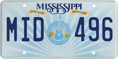 MS license plate MID496