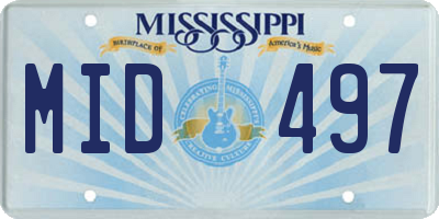 MS license plate MID497