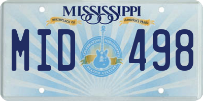 MS license plate MID498