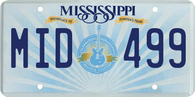 MS license plate MID499