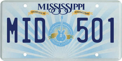 MS license plate MID501