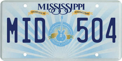 MS license plate MID504