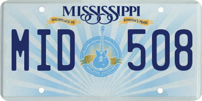 MS license plate MID508