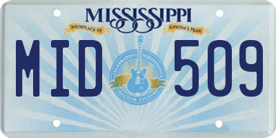 MS license plate MID509