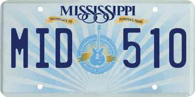 MS license plate MID510