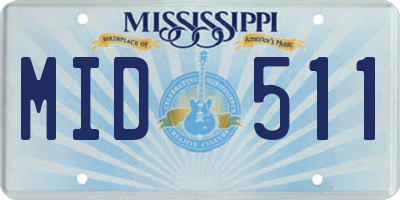 MS license plate MID511