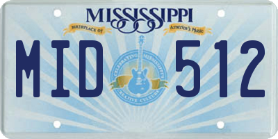 MS license plate MID512