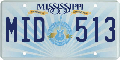 MS license plate MID513