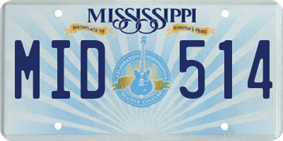 MS license plate MID514