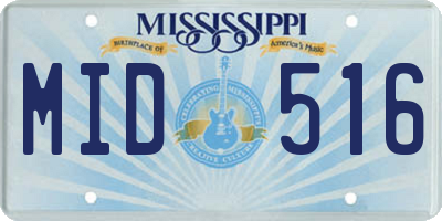 MS license plate MID516