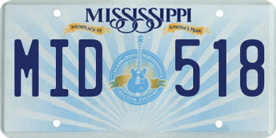 MS license plate MID518
