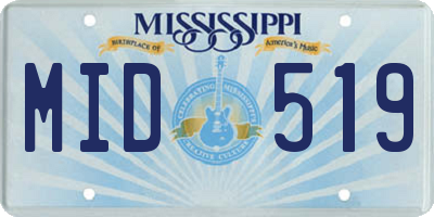 MS license plate MID519