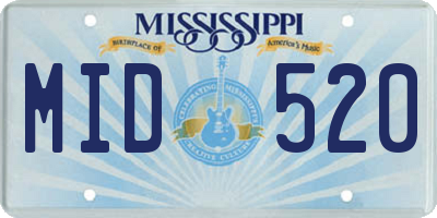 MS license plate MID520