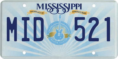 MS license plate MID521